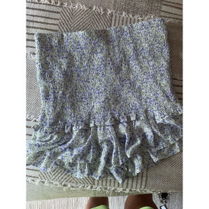 Mable Ruched High Waist Ruffle Floral Shorts
